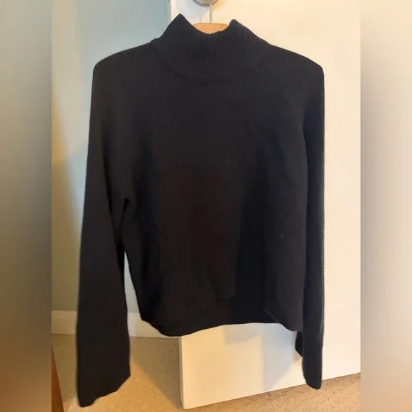 ME + EM Merino + Cashmere Curved Hem High Neck Sweater - Small - Picture 7 of 10
